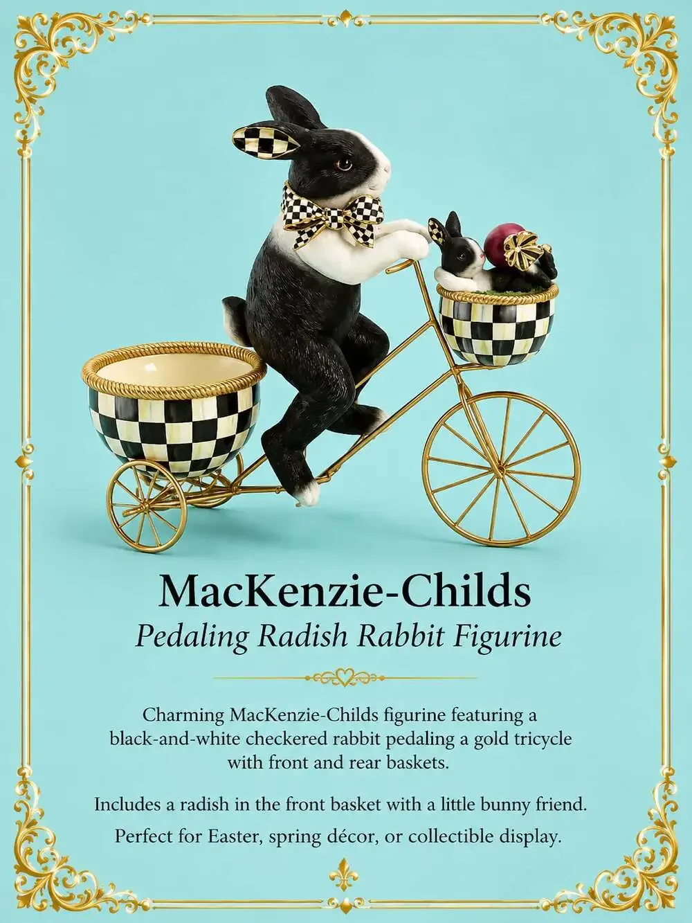 MacKenzie-Childs Pedaling Radish Rabbit - Picture 4 of 4